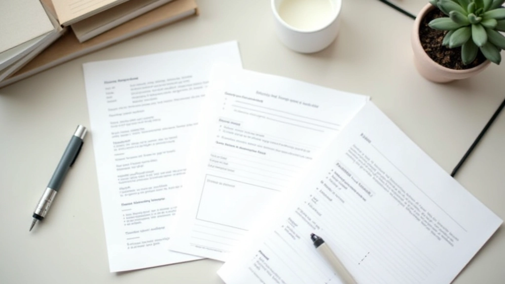 Structureerde oefeningen en werkboeken op een schone werkplek, voorbereid voor waarden-verheldering